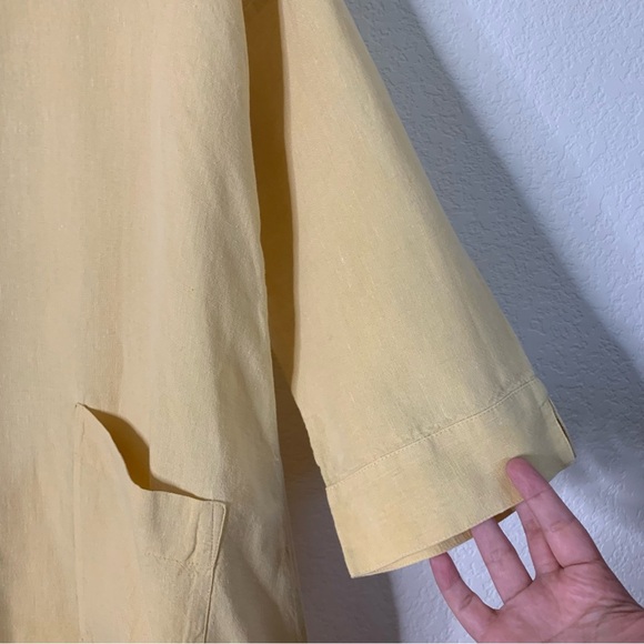 J.Jill Pure Linen 100% linen Patch pocket long sleeve button down dress MP - Picture 3 of 8